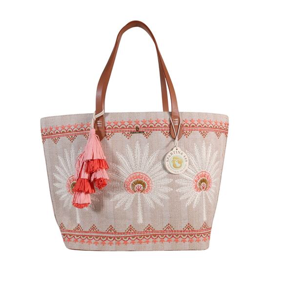 Spartina 449 Embroidered Large Fiesta Tote Bag - Callawassie Palmetto - NWT - Picture 1 of 10